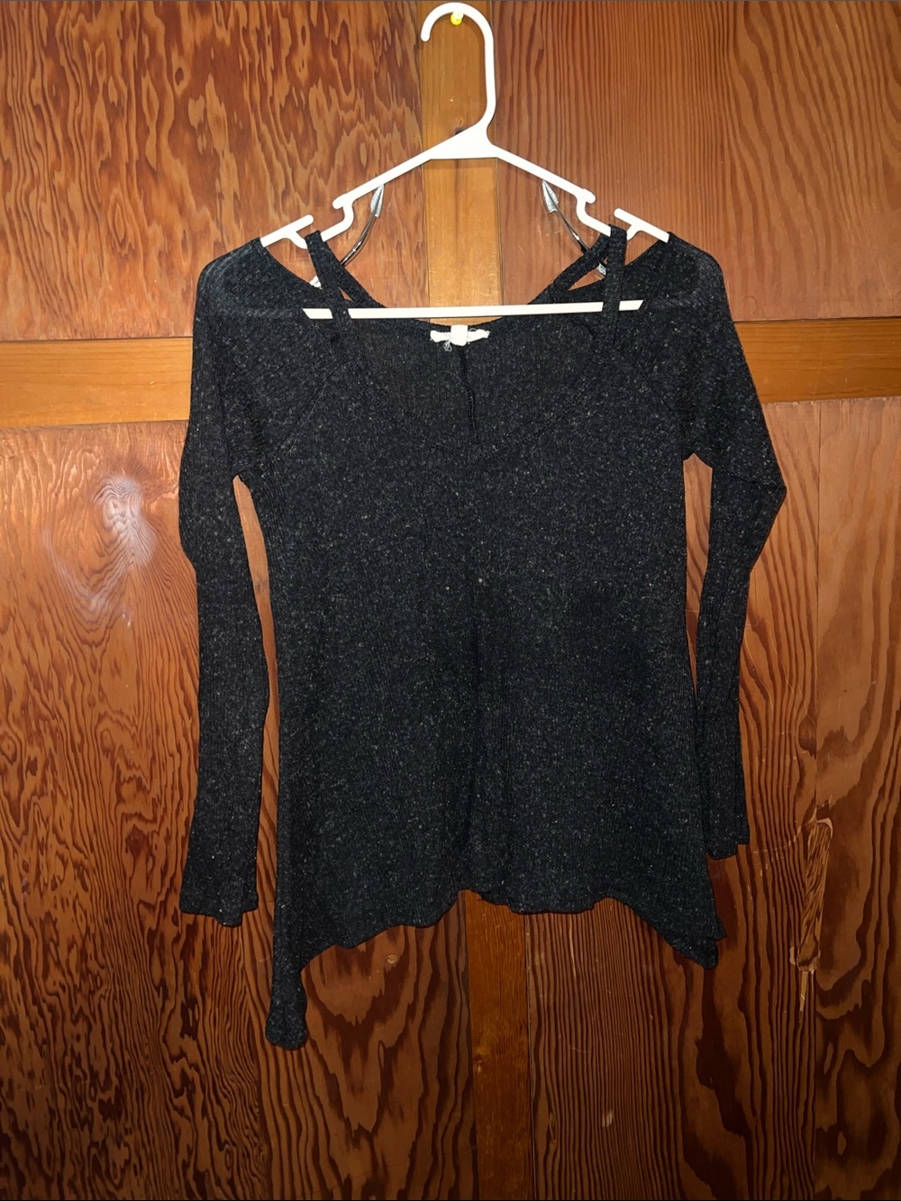 Black Sparkle Long Sleeve Top